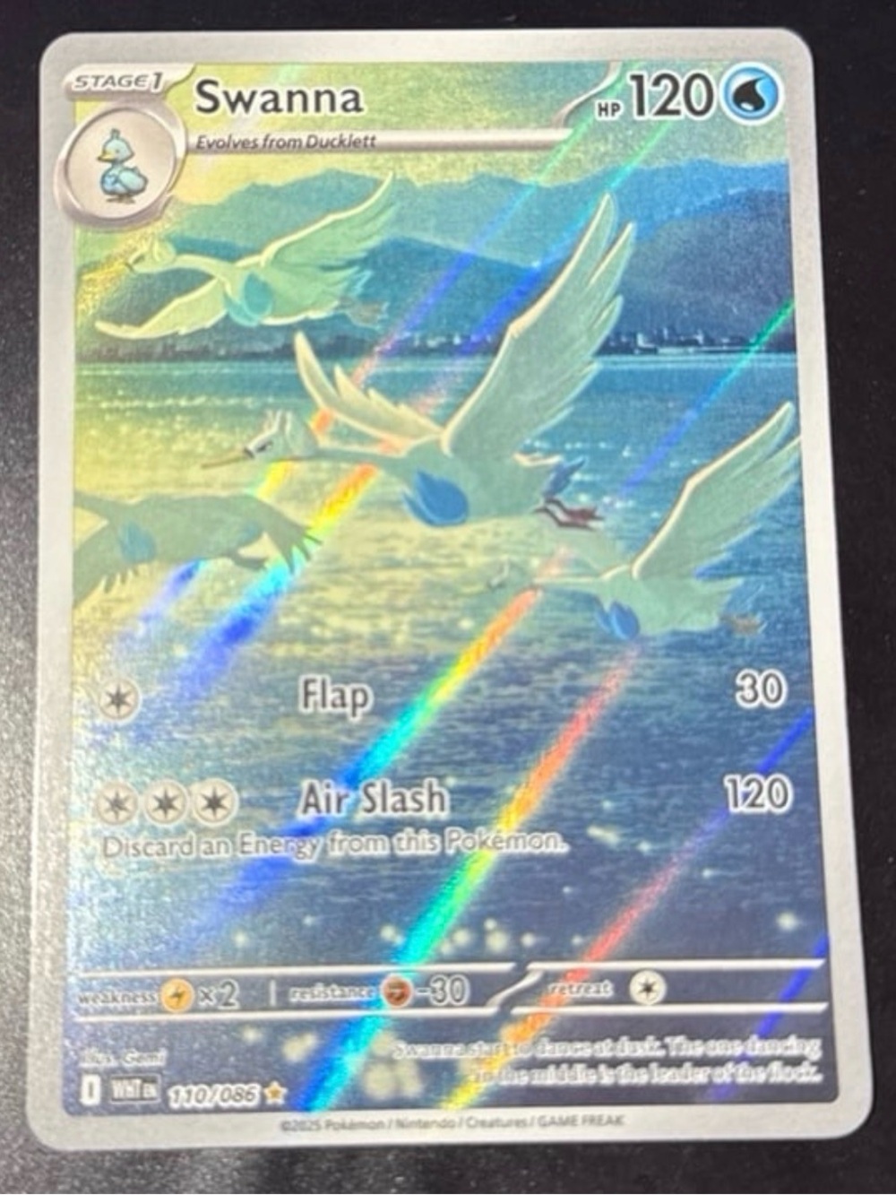 Swanna 110/086 IR Rare SV: White Flare Set full art HoloFoil NM Nearmint 2025